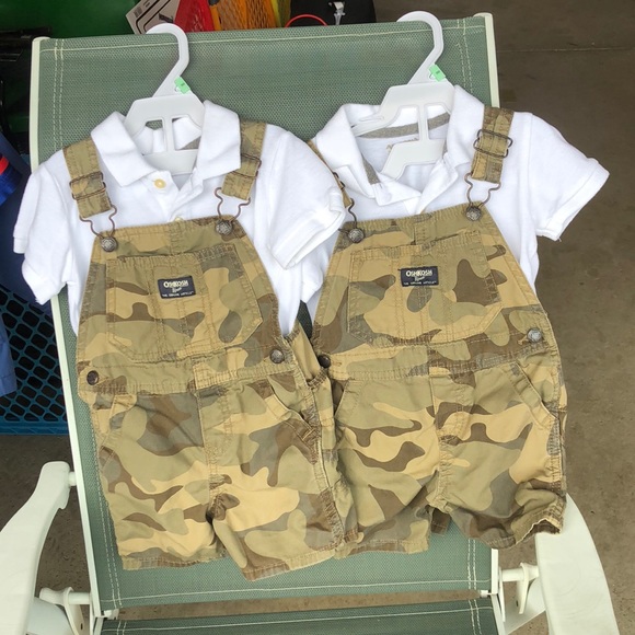 OshKosh B'gosh Other - Camo overalls and polo shirt outfit